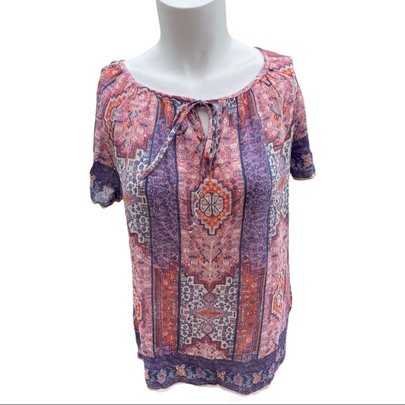 Lucky Brand Tops - Lucky Brand Short Sleeve Peasant Top SZ XS